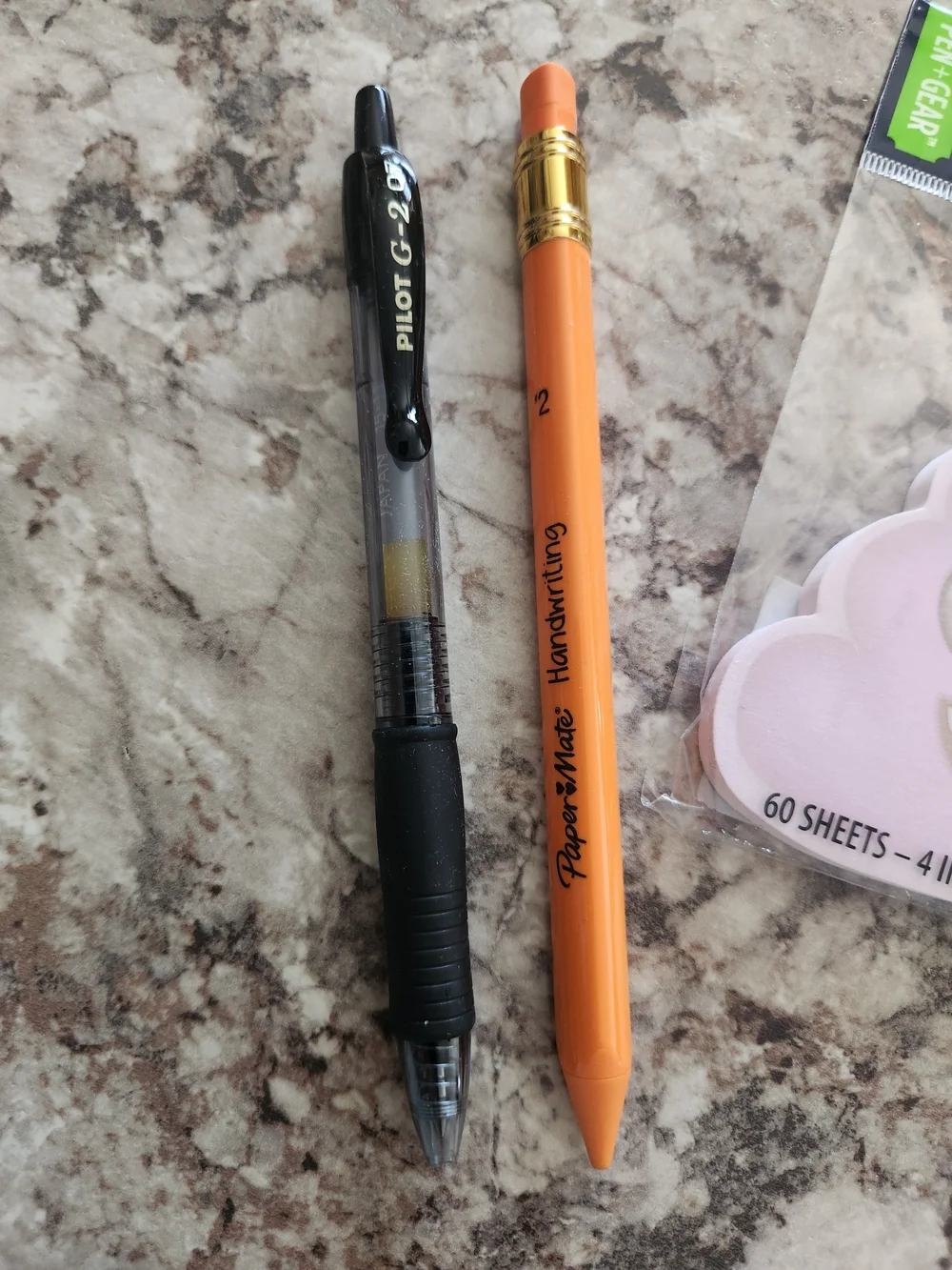 Sticky Notes Poop Emoji Shape With Pen And Pencil